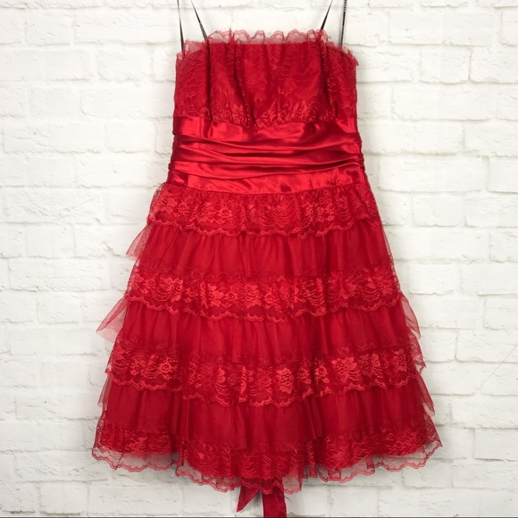 Masquerade Dresses & Skirts - Masquerade Strapless Layer Lace Tulle Formal Dress